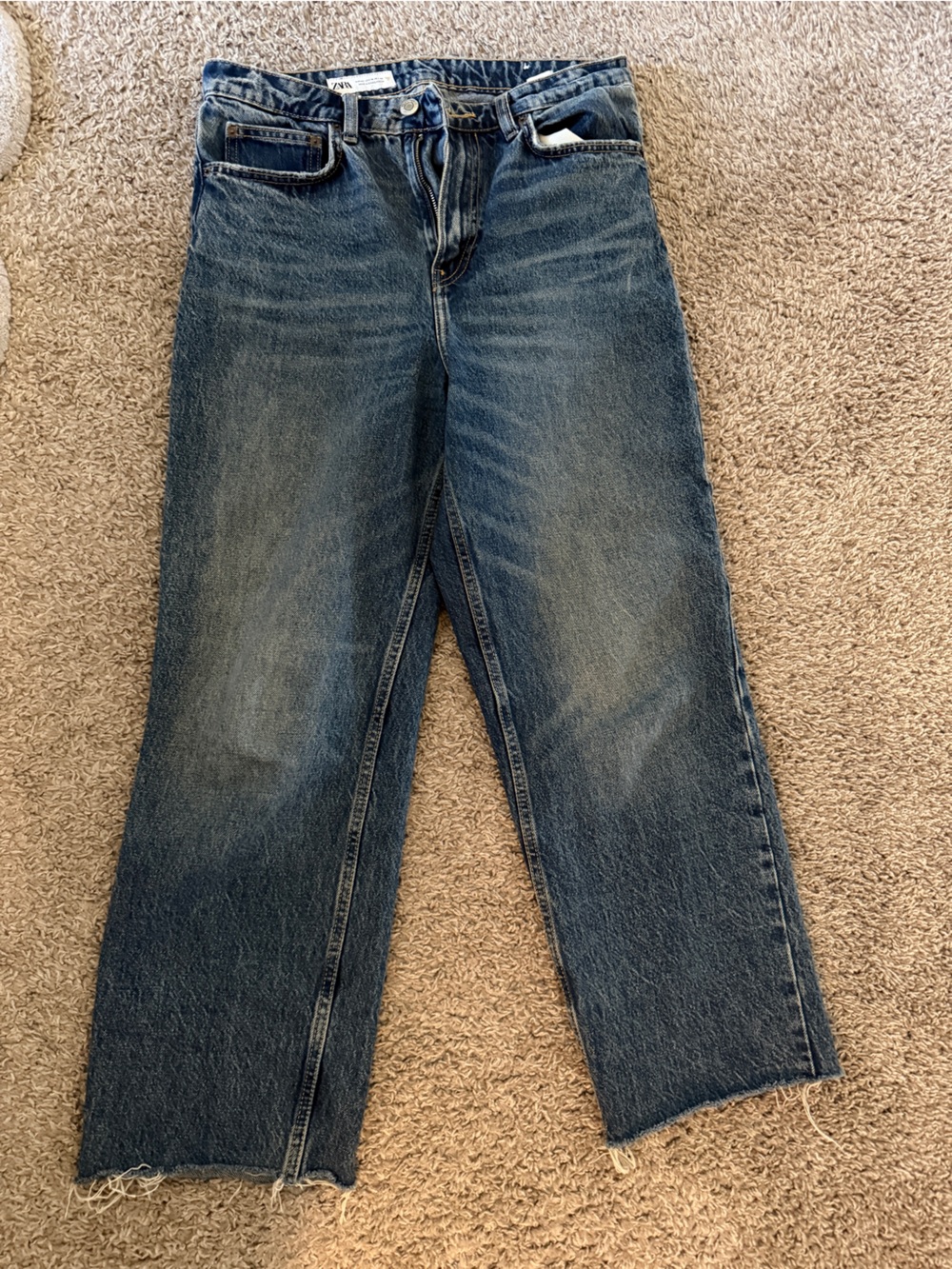 Zara Raw Hem Mom Jeans